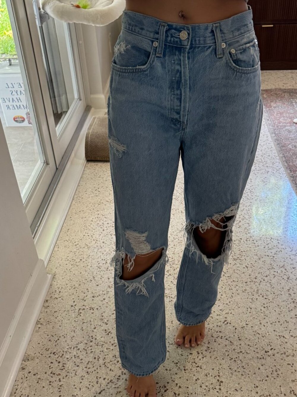 AGOLDE Ripped Jeans | Distressed Premium Denim | Trendy Straight Leg | Size 27